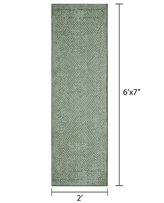 Kakra Green 2'2 x 7'6 Indoor/Outdoor Runner - Thumbnail - Image 2