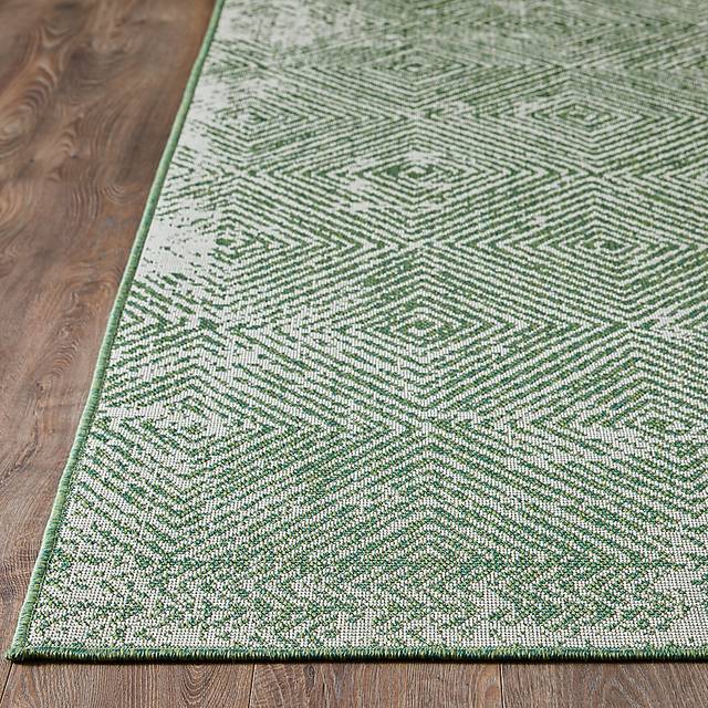 Kakra Green 5'3 x 7' Indoor/Outdoor Rug - Thumbnail - Image 11