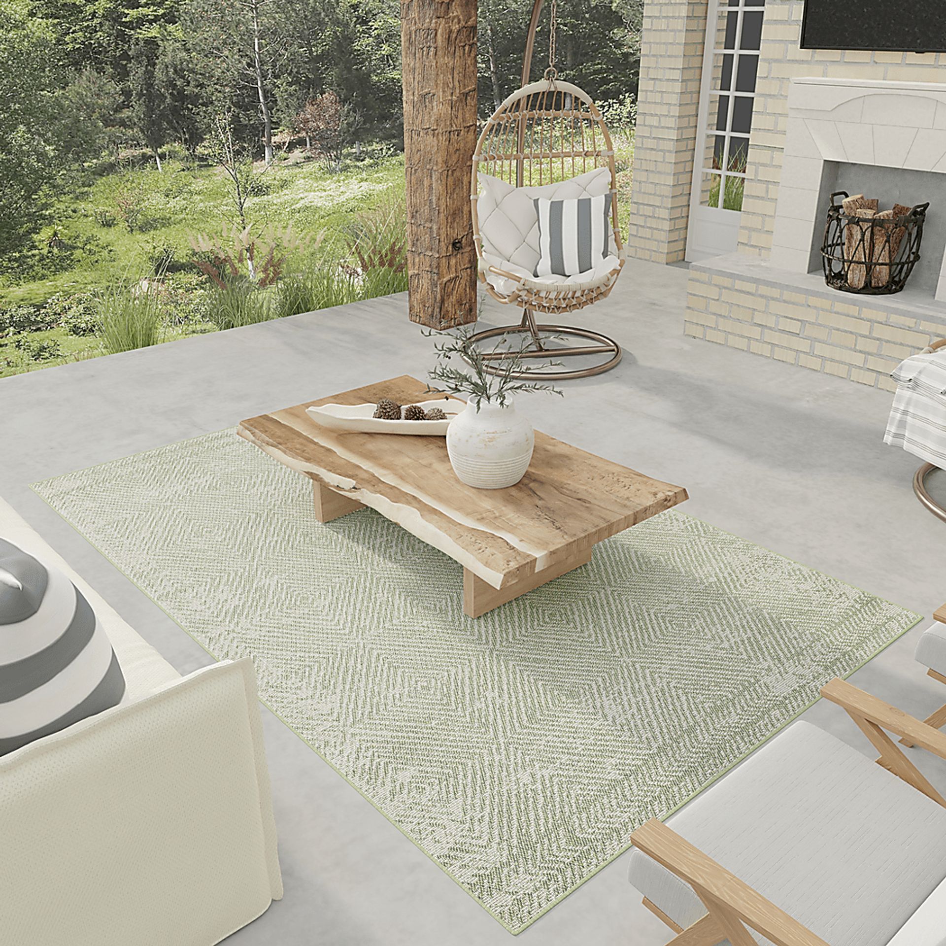 Kakra Green 7'10 x 9'10 Indoor/Outdoor Rug - Image 2
