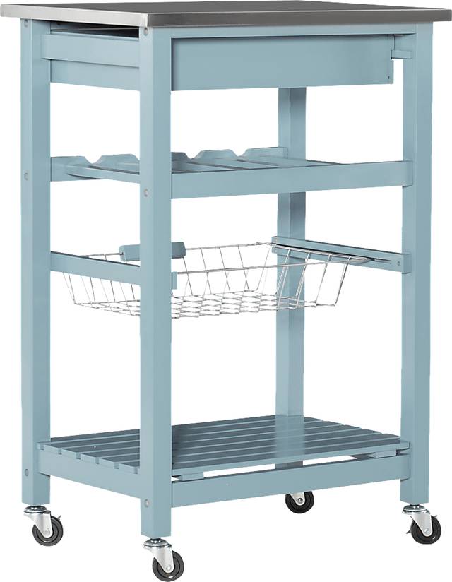 Kalany Blue Kitchen Cart - Thumbnail - Image 2