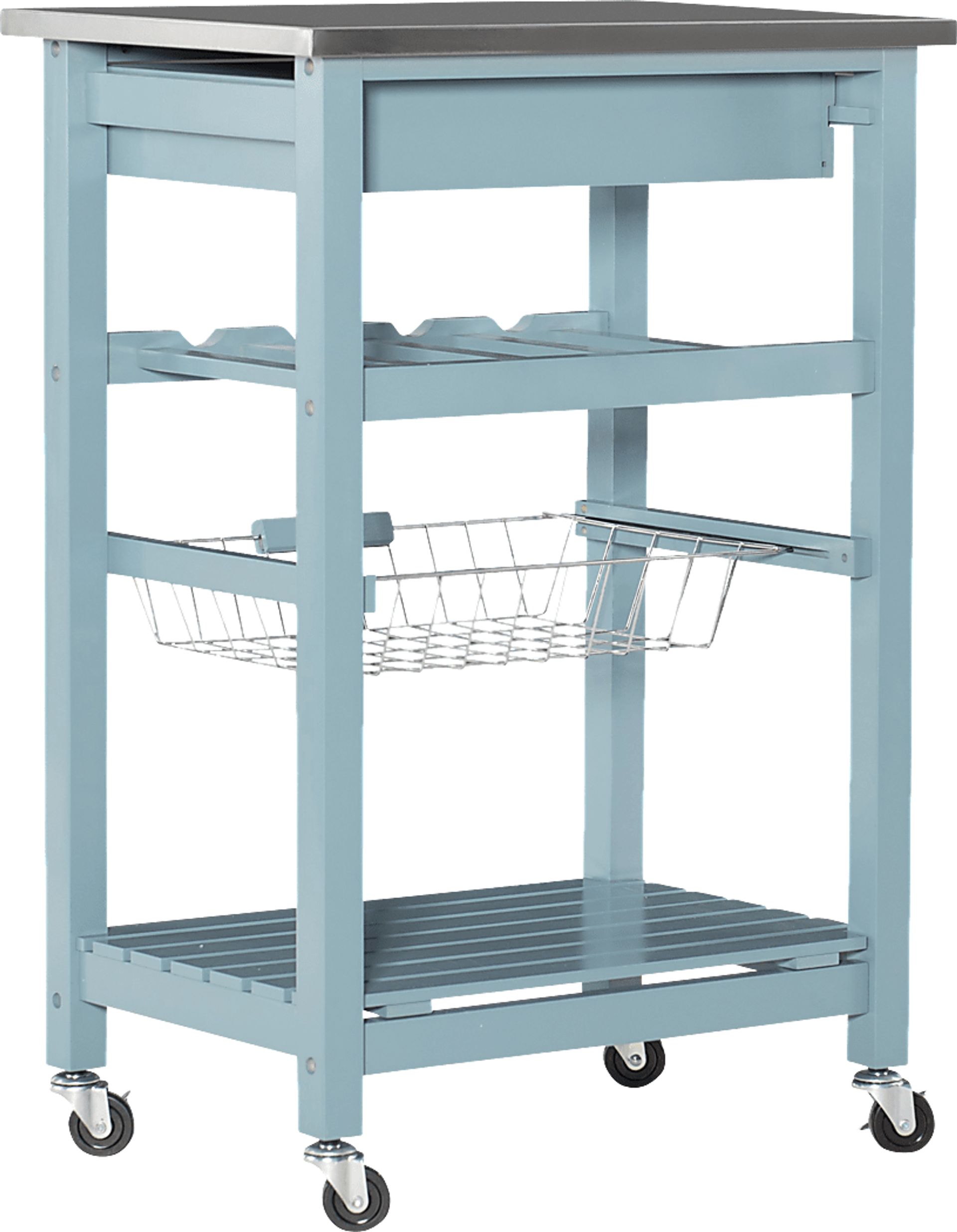 Kalany Blue Kitchen Cart - Image 2