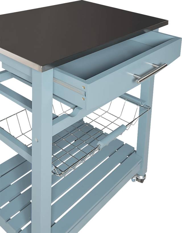 Kalany Blue Kitchen Cart - Thumbnail - Image 4
