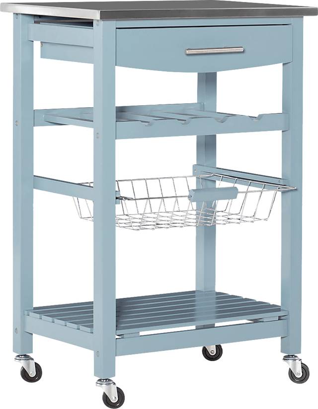 Kalany Blue Kitchen Cart - Thumbnail - Image 1