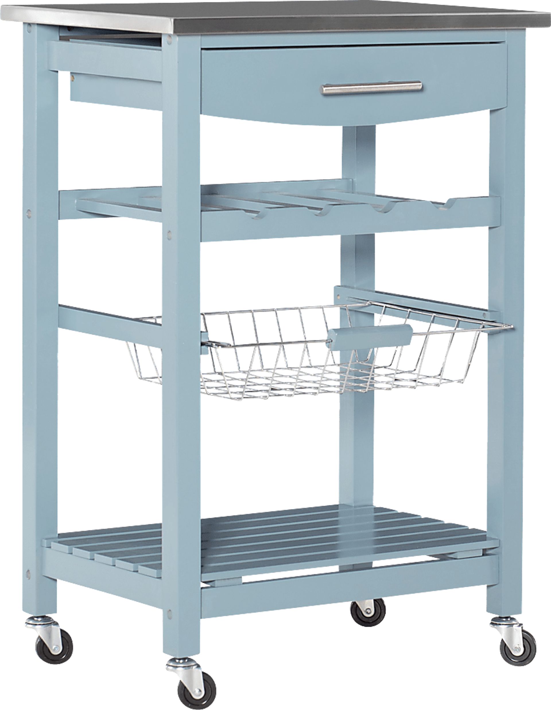 Kalany Blue Kitchen Cart - Image 1