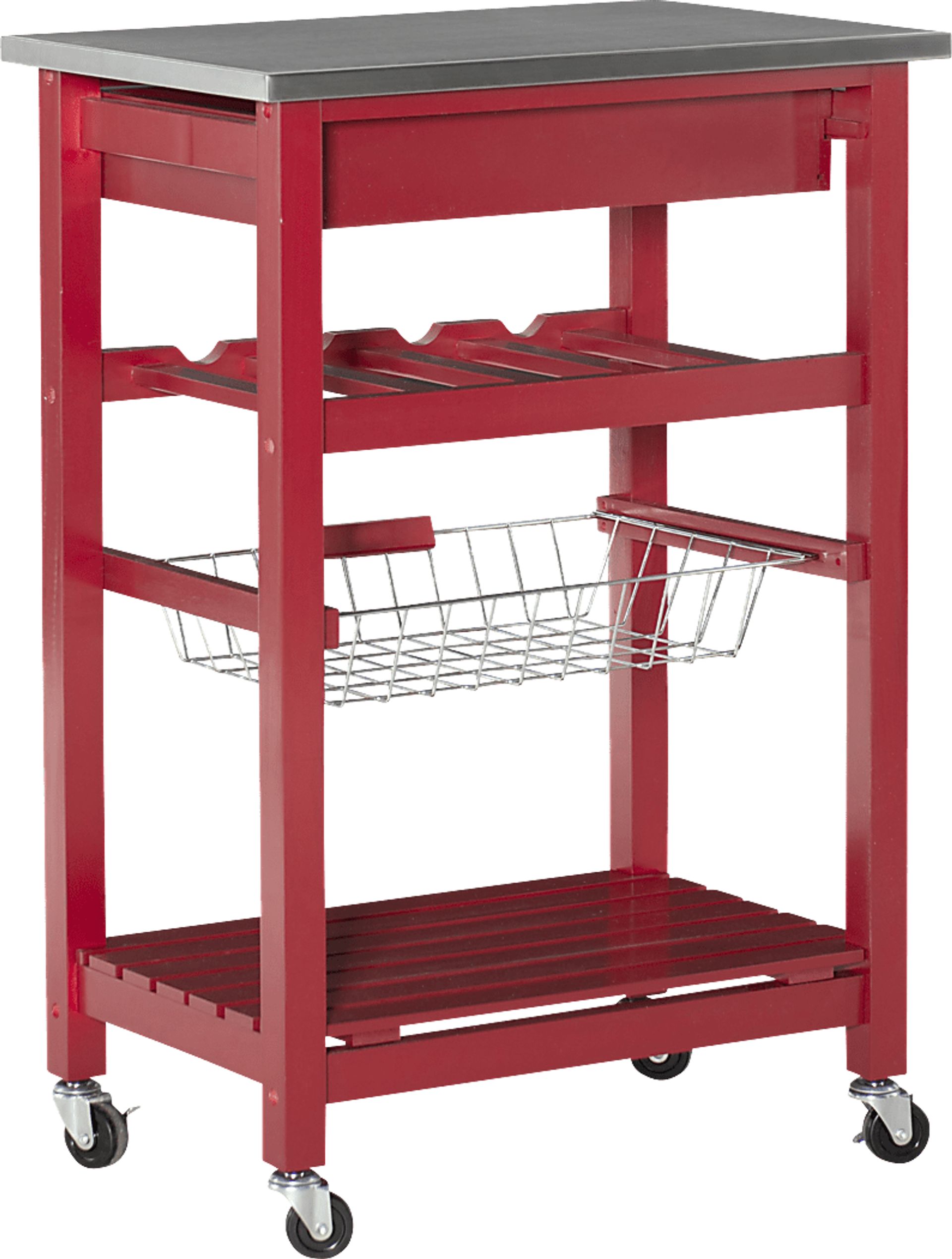Kalany Red Kitchen Cart - Image 2