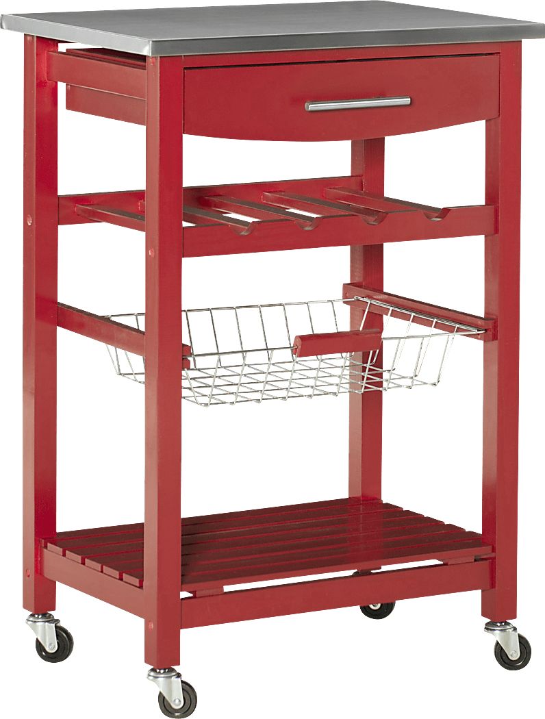 Kalany Red Kitchen Cart Rooms To Go