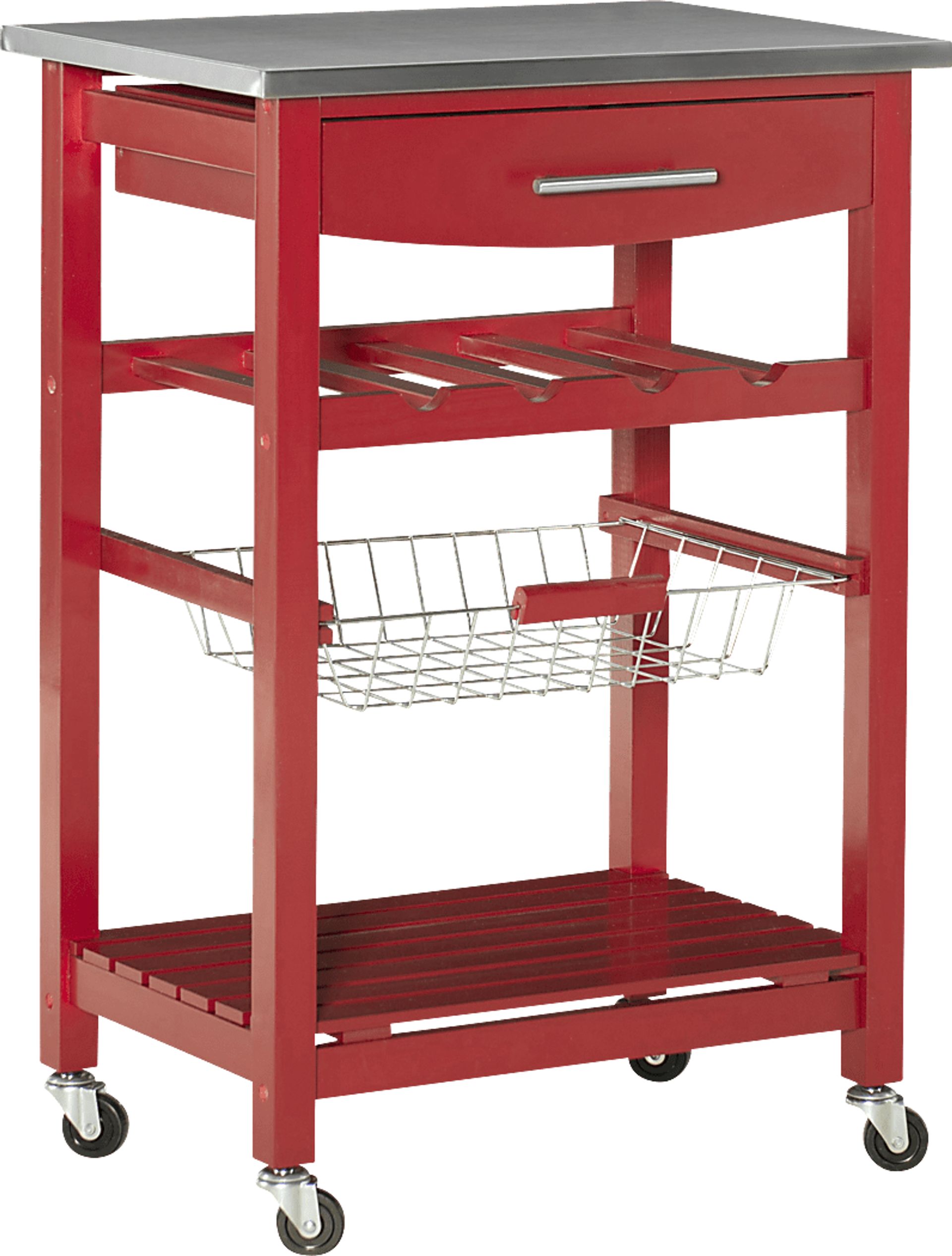 Kalany Red Kitchen Cart - Image 1