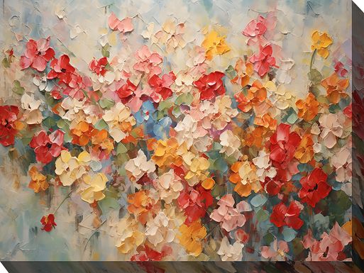 Kaleidoscope Flowers Red Indoor/Outdoor Wall Art