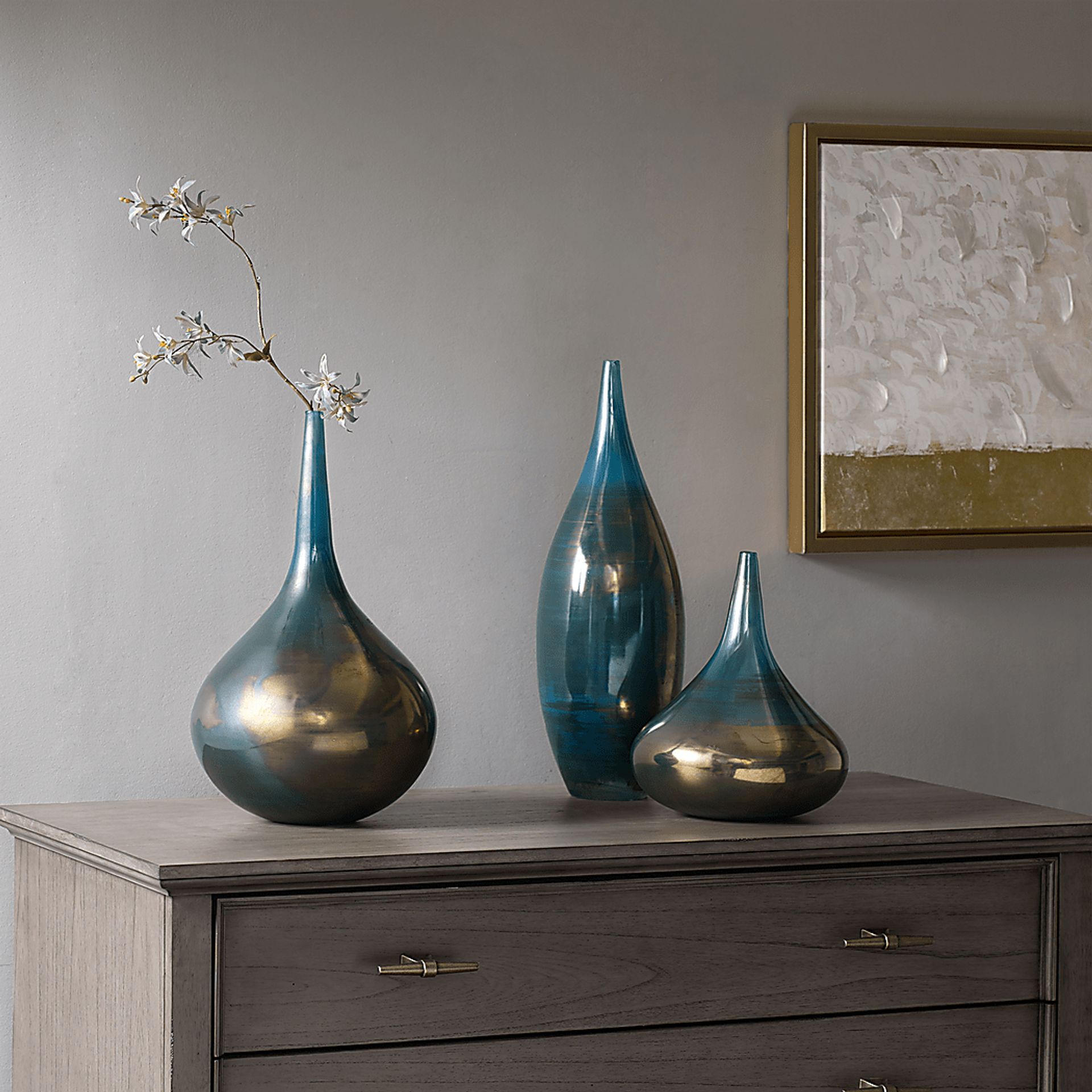 Kalisher Blue Vase, Set of 3 - Image 5