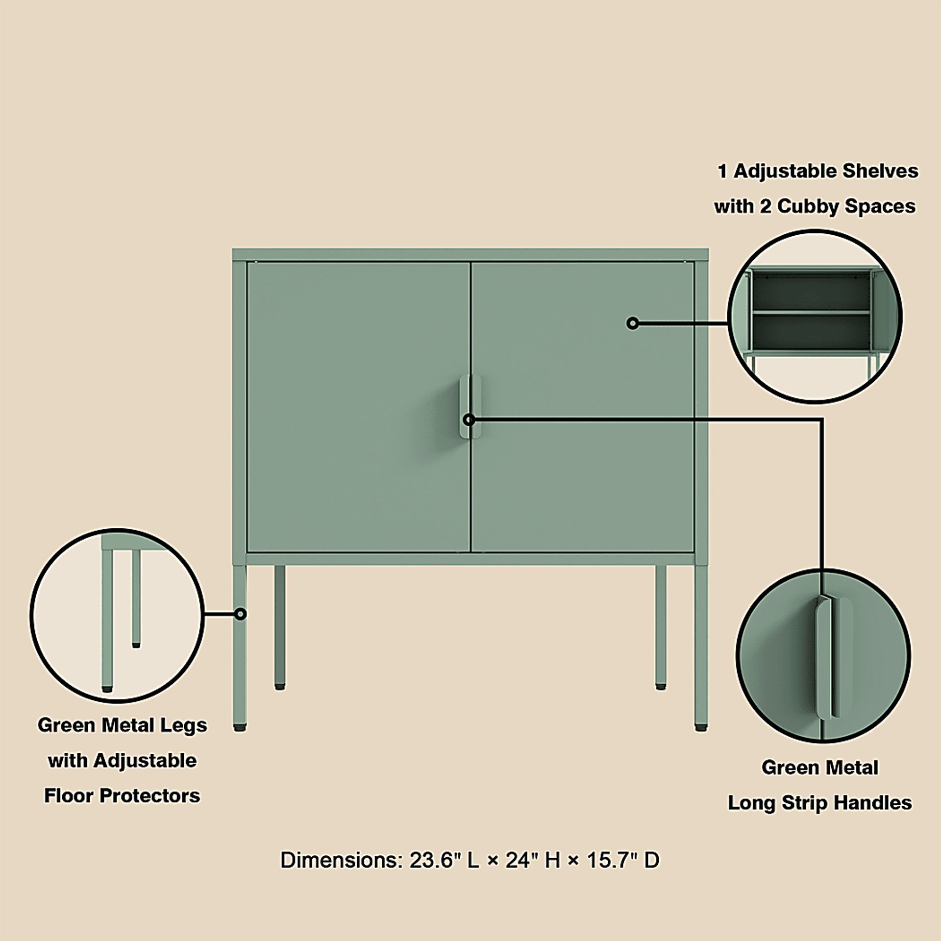 Kalispelly Green Accent Cabinet - Image 12