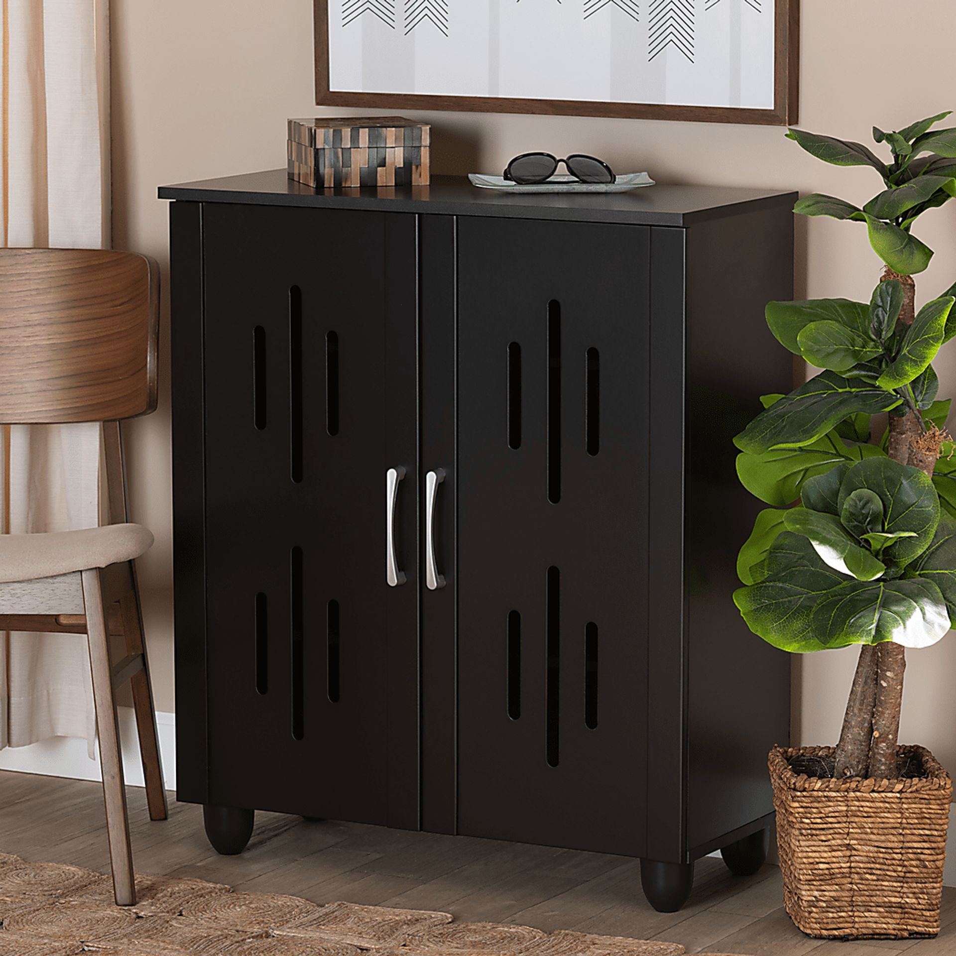 Kaloken Brown Shoe Storage Cabinet - Image 2