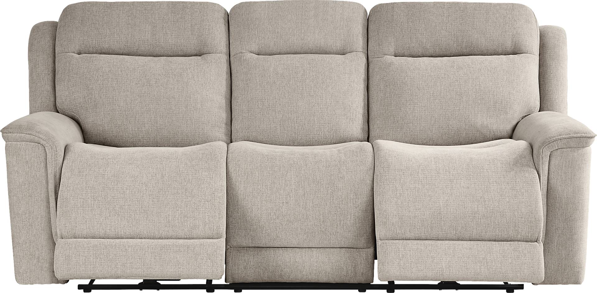 Kamden Place 2 Pc Cement Polyester Fabric Dual Power Reclining Living