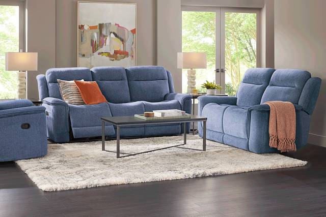 Kamden Place Cobalt 3 Pc Living Room with Dual Power Reclining Sofa - Thumbnail - Image 1