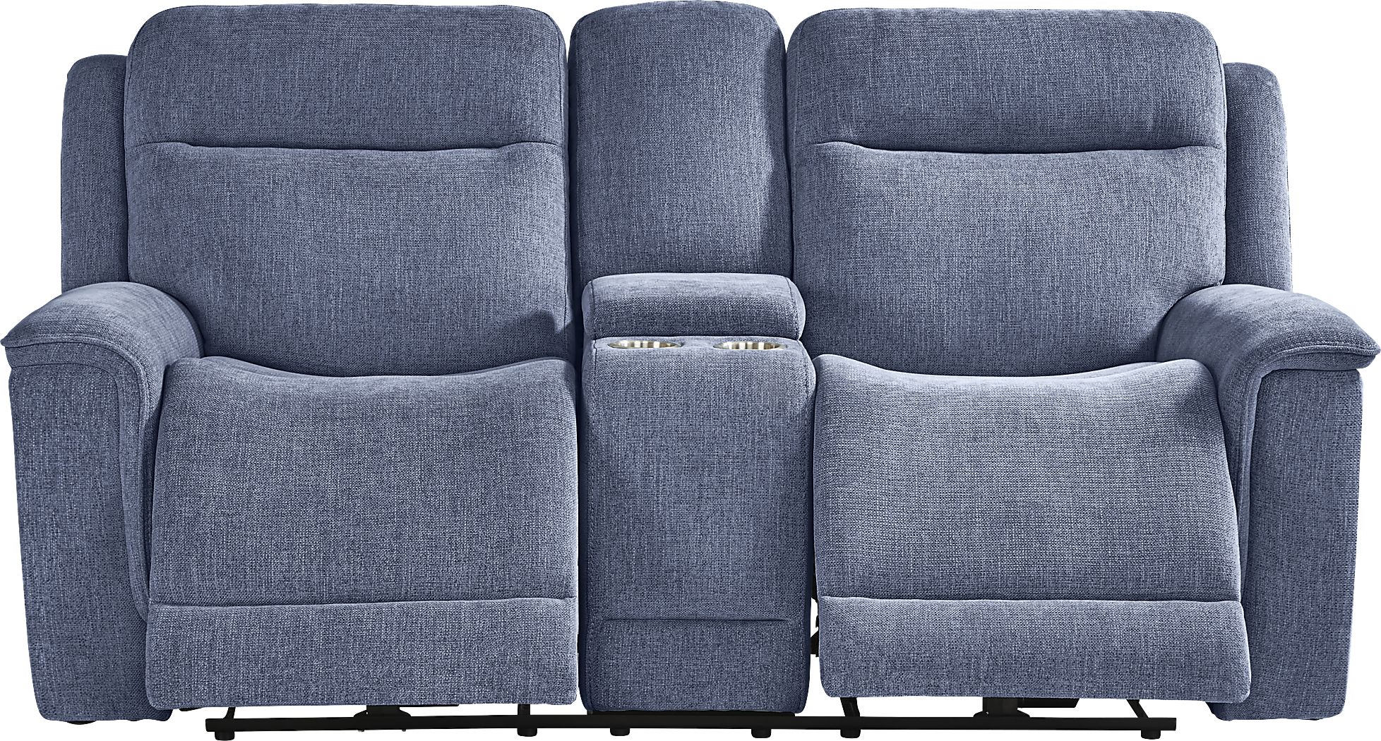 Kamden Place 5 Pc Cobalt Blue Polyester Fabric Dual Power Reclining ...