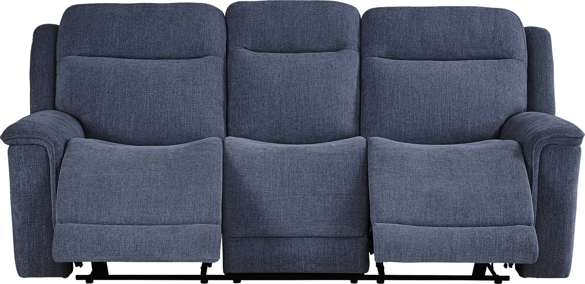 Kamden Place 2 Pc Cobalt Blue Polyester Fabric NonPower Reclining