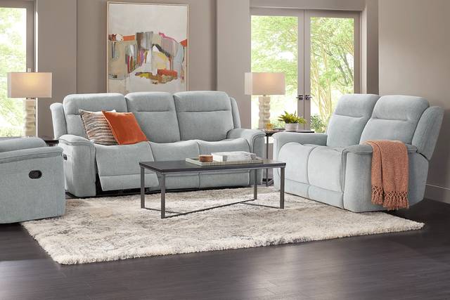 Kamden Place Seafoam 5 Pc Living Room with Dual Power Reclining Sofa - Thumbnail - Image 1