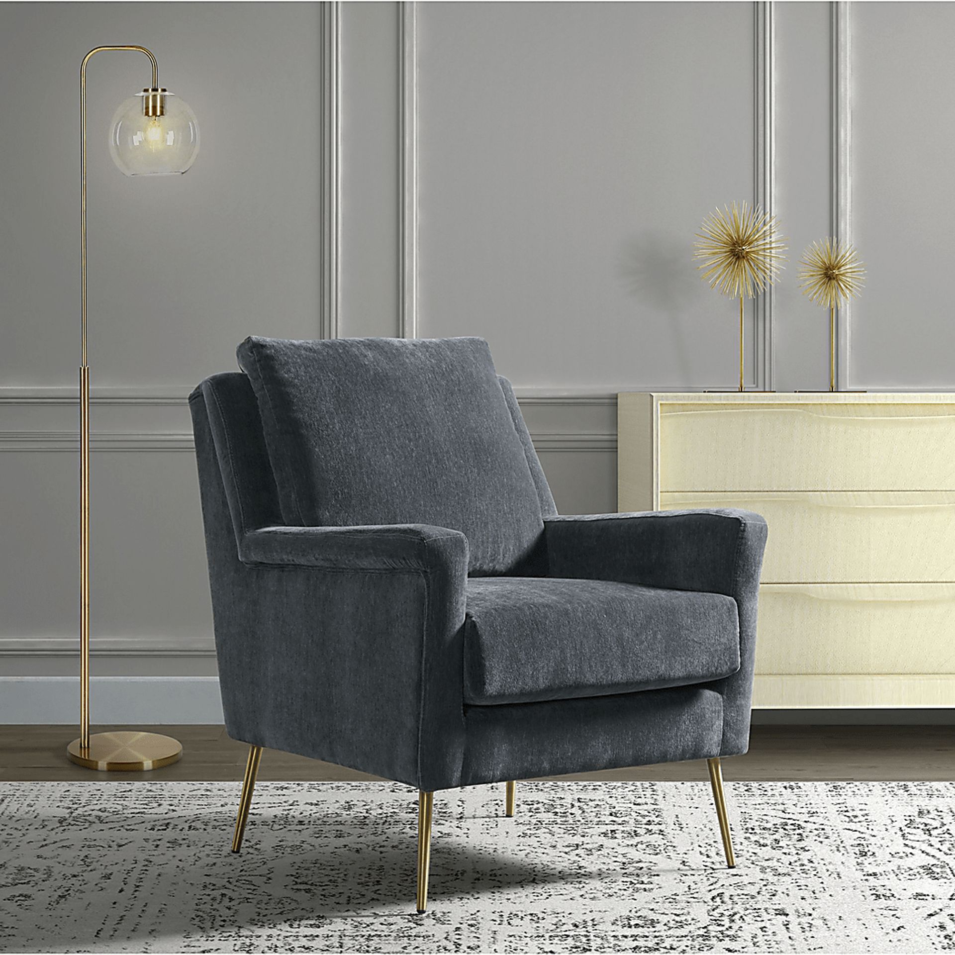 Kamela Dark Gray Accent Chair - Image 7