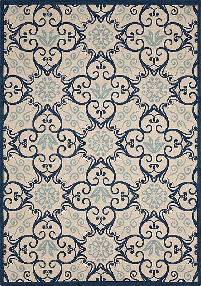 Kamia Ivory 5' x 8' Indoor/Outdoor Rug - Thumbnail - Image 1