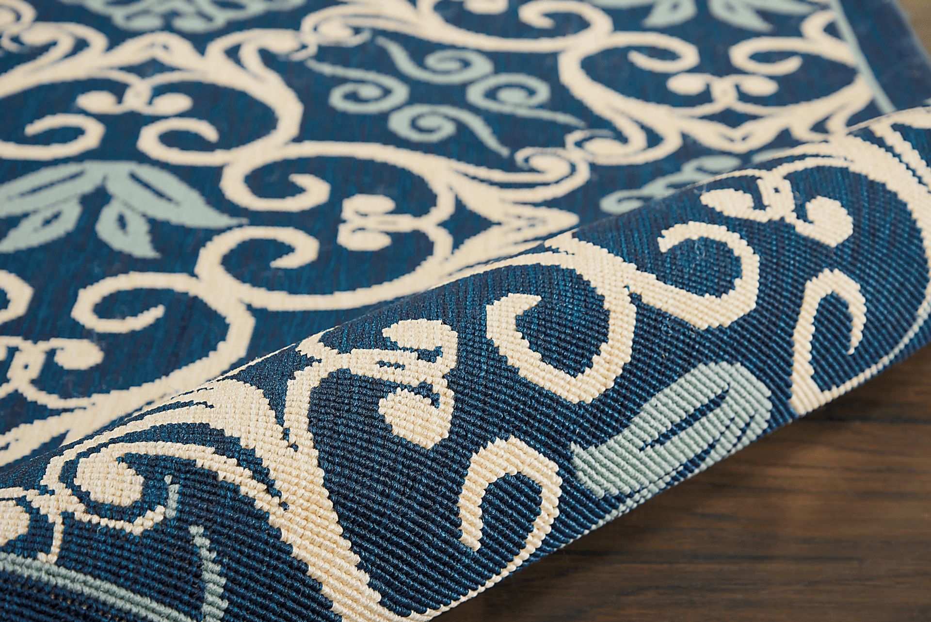 Kamia Navy 5' x 5' Indoor/Outdoor Rug - Image 2
