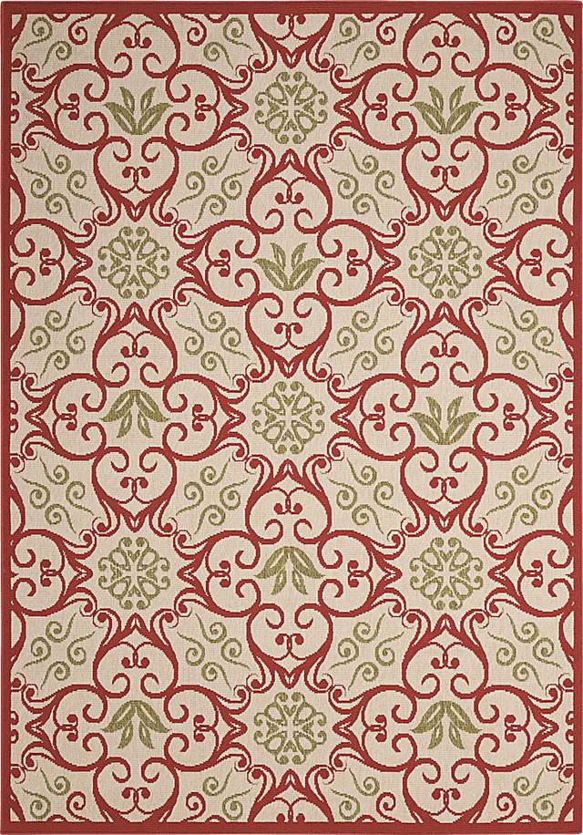 Kamia Rust 8' x 11' Indoor/Outdoor Rug - Thumbnail - Image 1