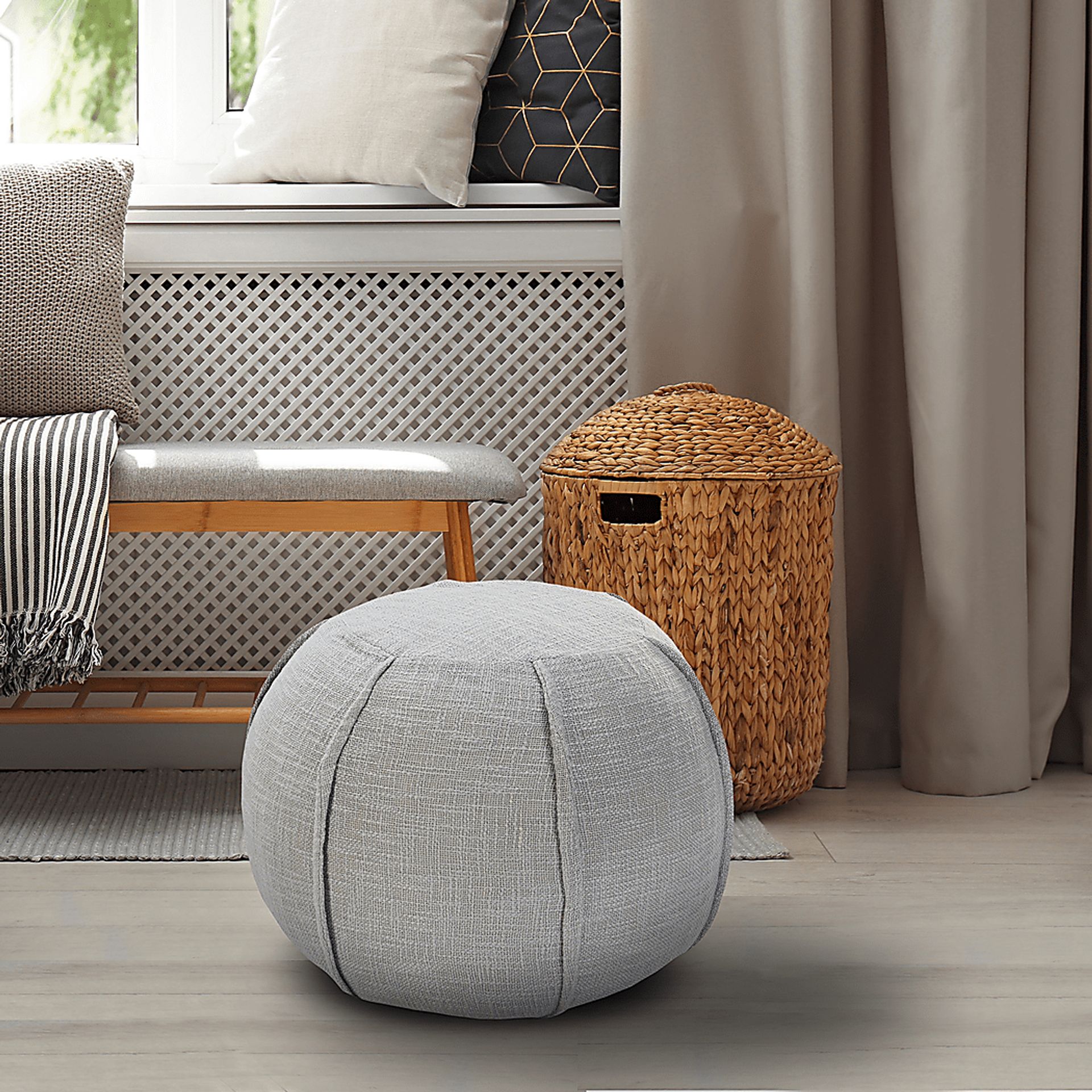 Kamusi Gray Pouf - Image 2
