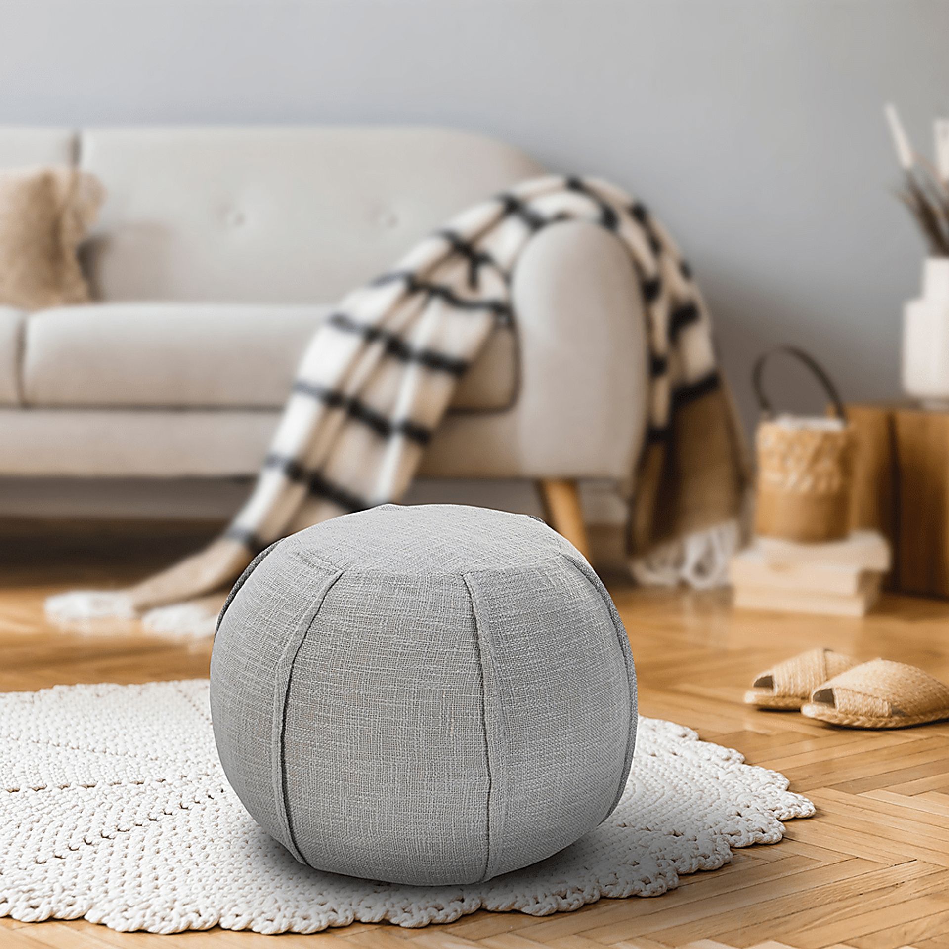 Kamusi Gray Pouf - Image 3
