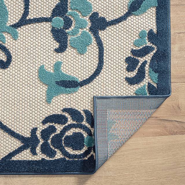 Kanguho Blue 7'10 x 9'10 Indoor/Outdoor Rug - Thumbnail - Image 4