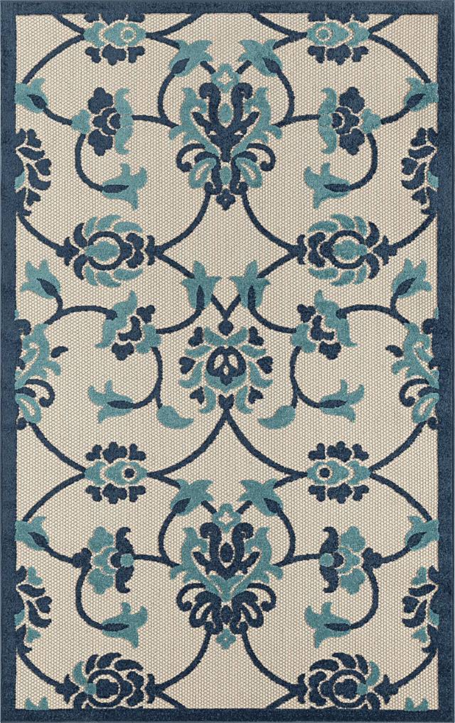 Kanguho Blue 7'10 x 9'10 Indoor/Outdoor Rug - Thumbnail - Image 1