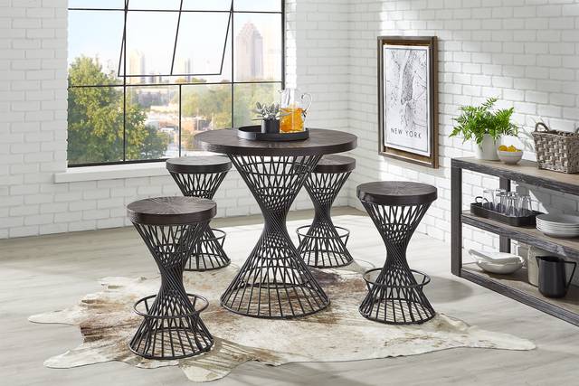 Kanister Walnut Counter Height Dining Table - Thumbnail - Image 2