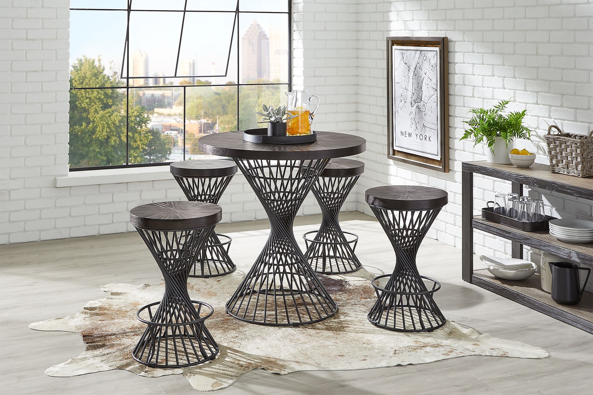 Kanister Walnut Counter Height Dining Table - Image 2