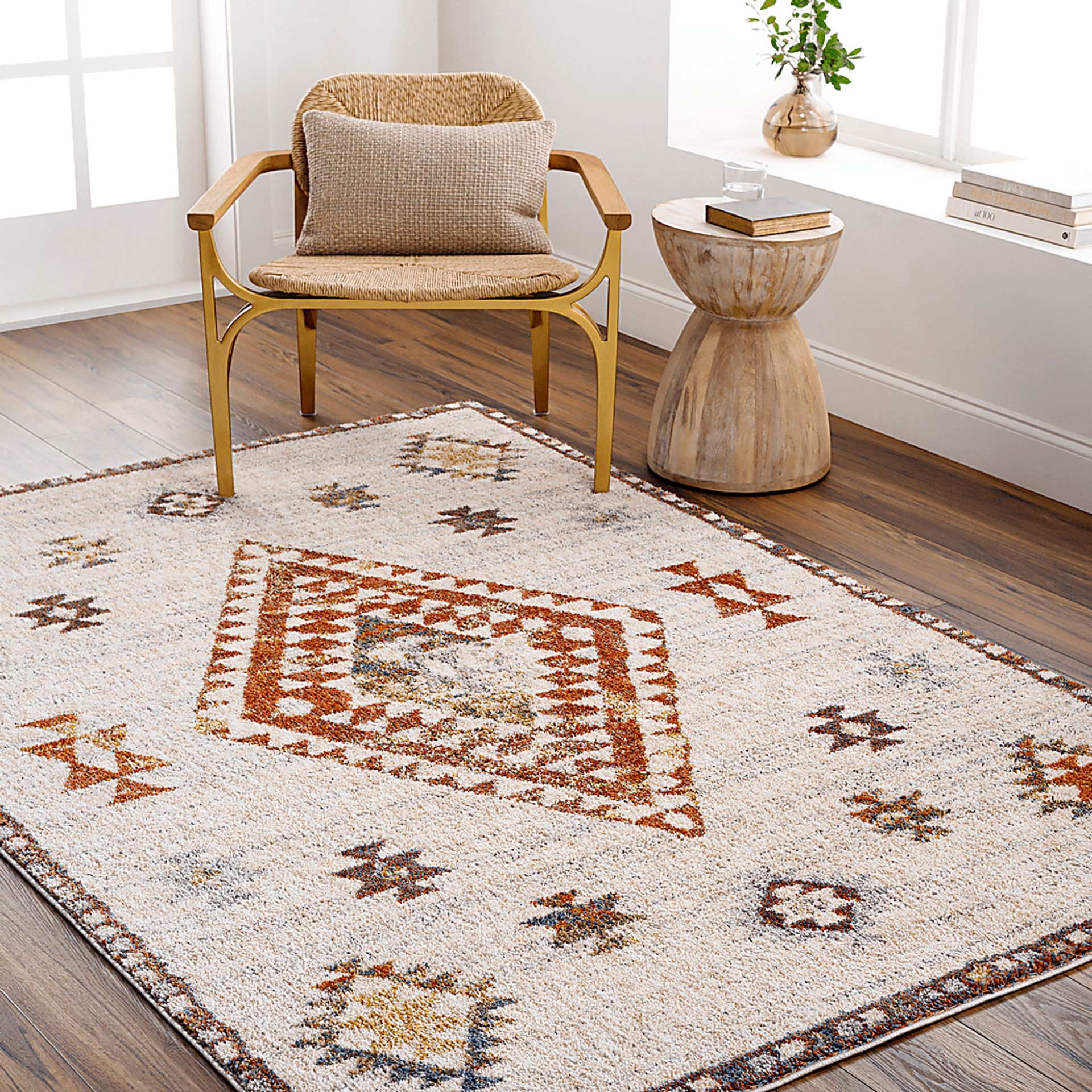 Kanley Orange 5'3 x 7' Area Rug - Image 2