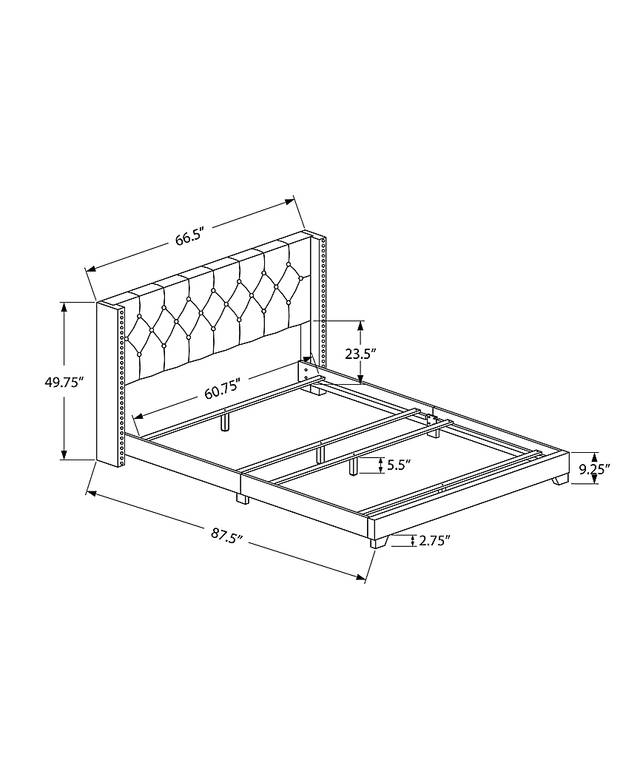 Kanlow Gray Queen Bed - Thumbnail - Image 3
