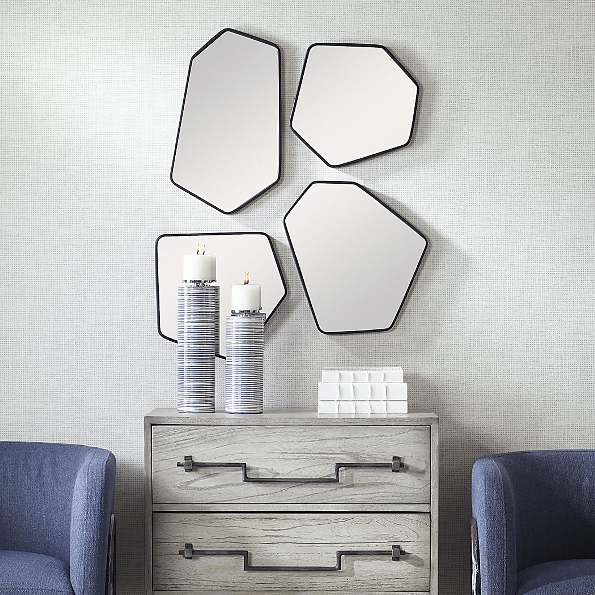 Kannst Black Wall Mirror, Set of 4 - Image 2