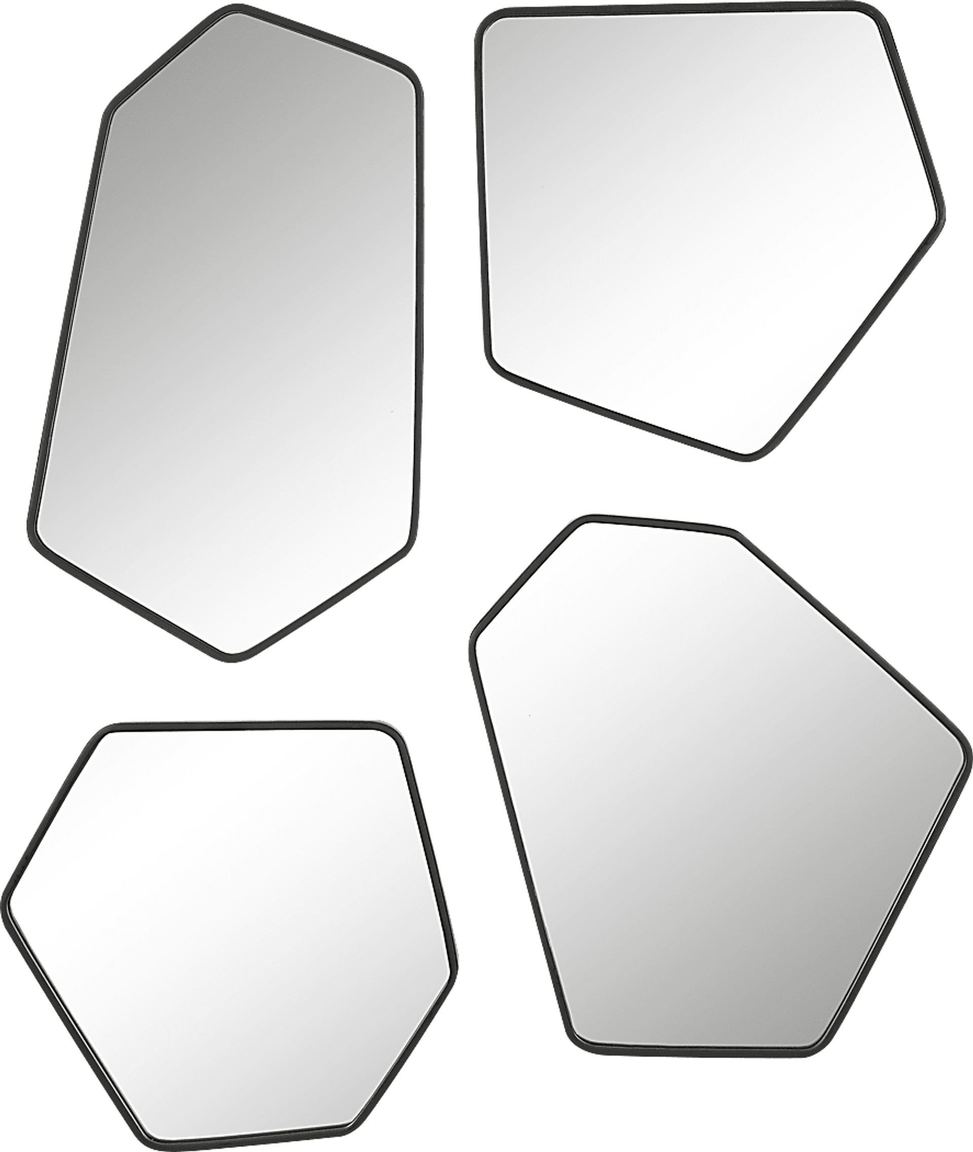 Kannst Black Wall Mirror, Set of 4 - Image 1