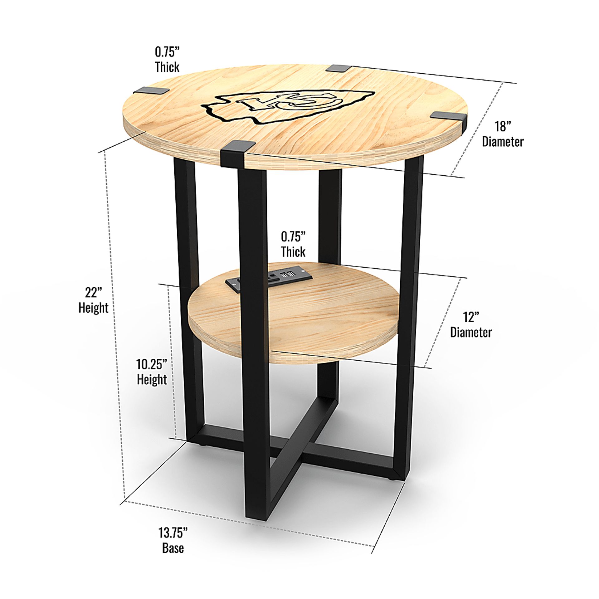 Kansas City Chiefs Side Table - Image 5