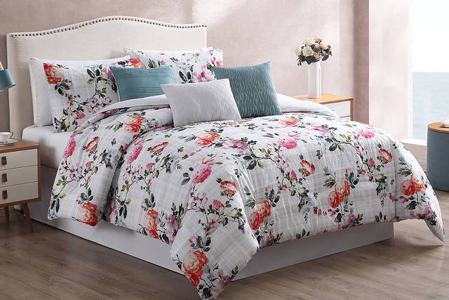 Kaphan Gray 7 Pc King Comforter Set - Thumbnail - Image 1