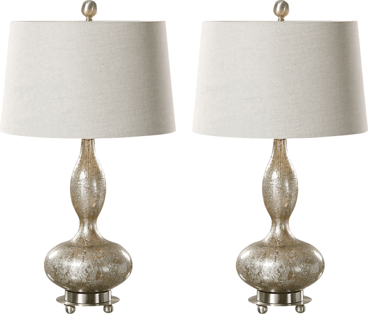 Kara Hollow Nickel Table Lamps, Set of 2