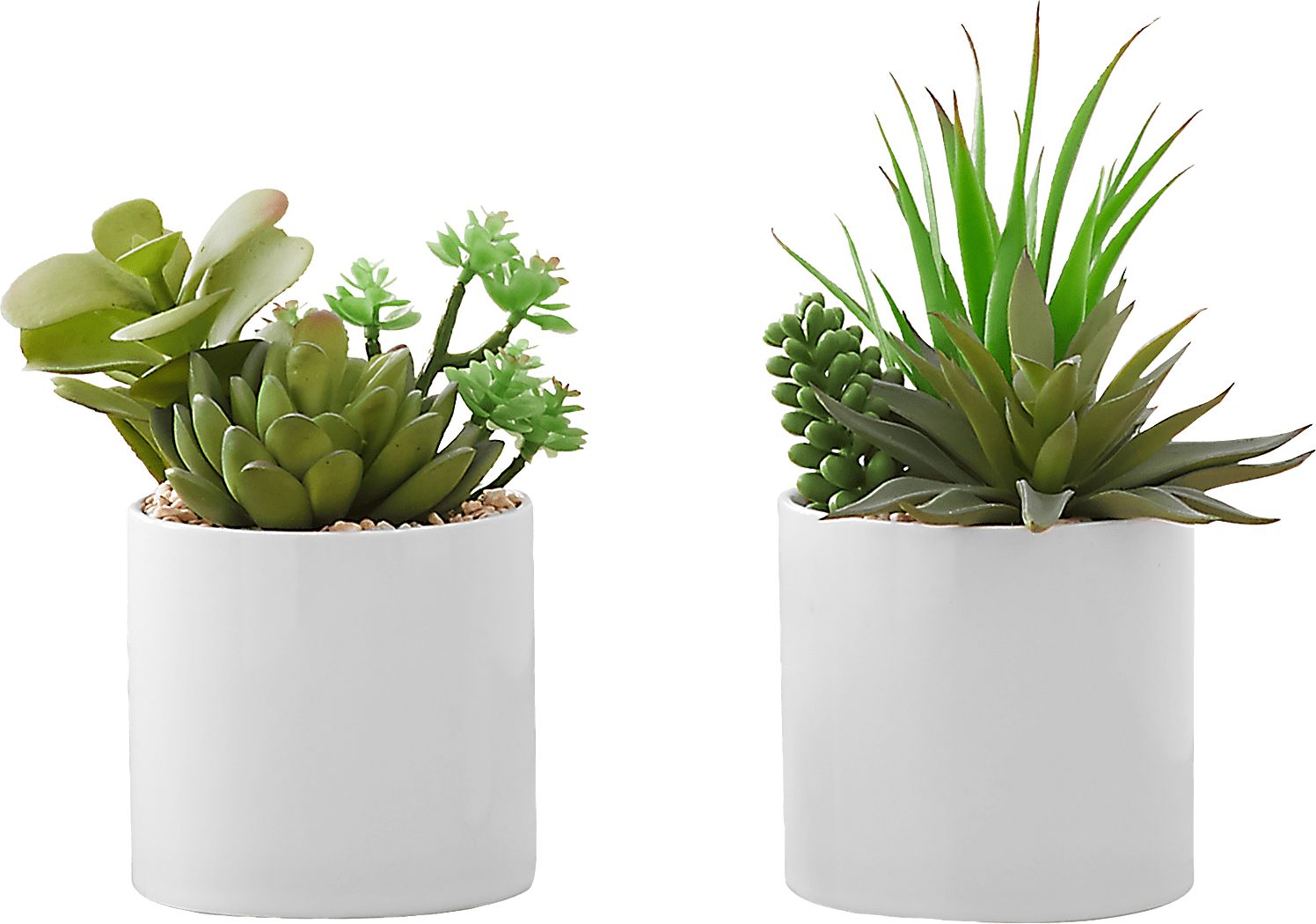 Karakara Green Artificial Succulent Plant, Set of 2