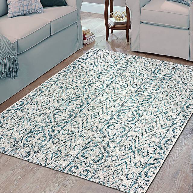 Karalea Blue 7' x 5' Indoor/Outdoor Rug - Thumbnail - Image 3