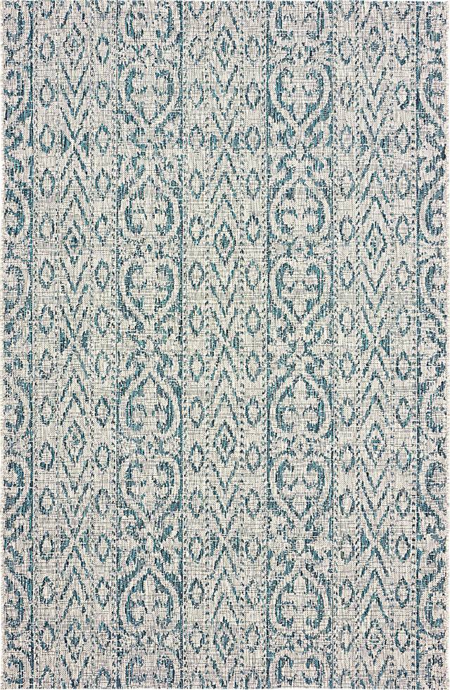 Karalea Blue 7' x 5' Indoor/Outdoor Rug - Thumbnail - Image 1
