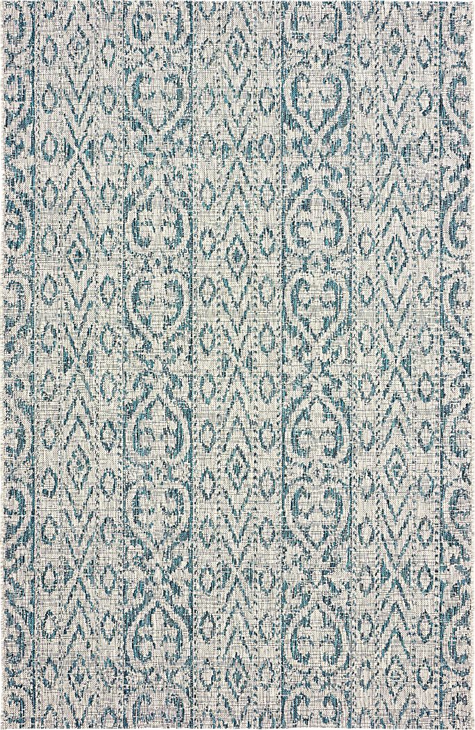 Karalea Blue 9'5 x 7'9 Indoor/Outdoor Rug Rooms To Go