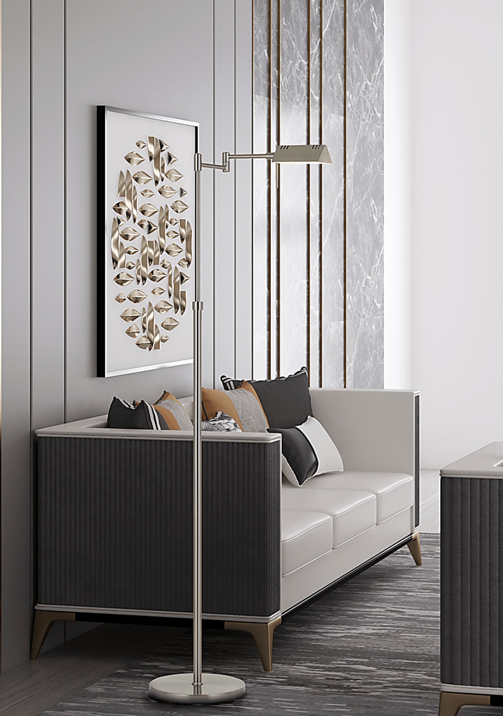 Karalis Silver Floor Lamp - Image 2