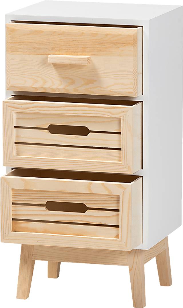 Karanne White Small 3 Drawer Accent Cabinet - Thumbnail - Image 2