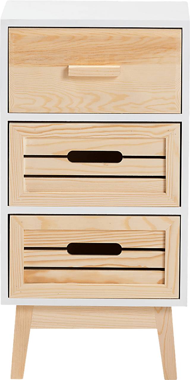 Karanne White Small 3 Drawer Accent Cabinet - Thumbnail - Image 3