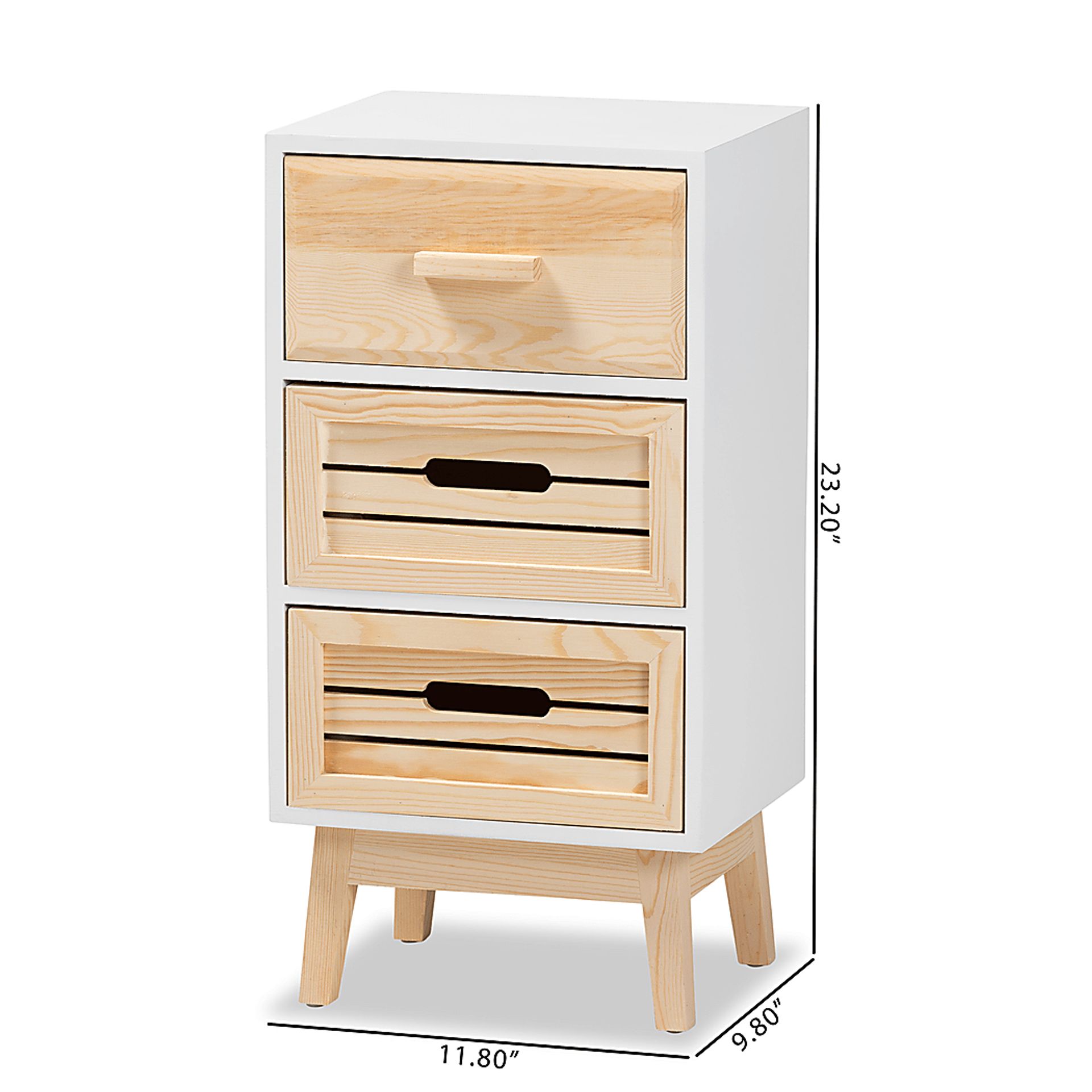 Karanne White Small 3 Drawer Accent Cabinet - Image 9