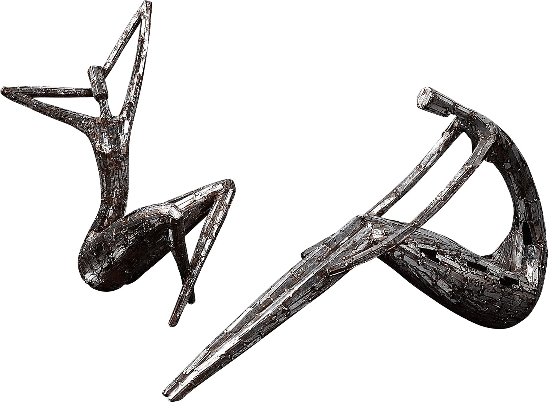 Karla's Pose Silver Statue, Set of 2 - Image 1