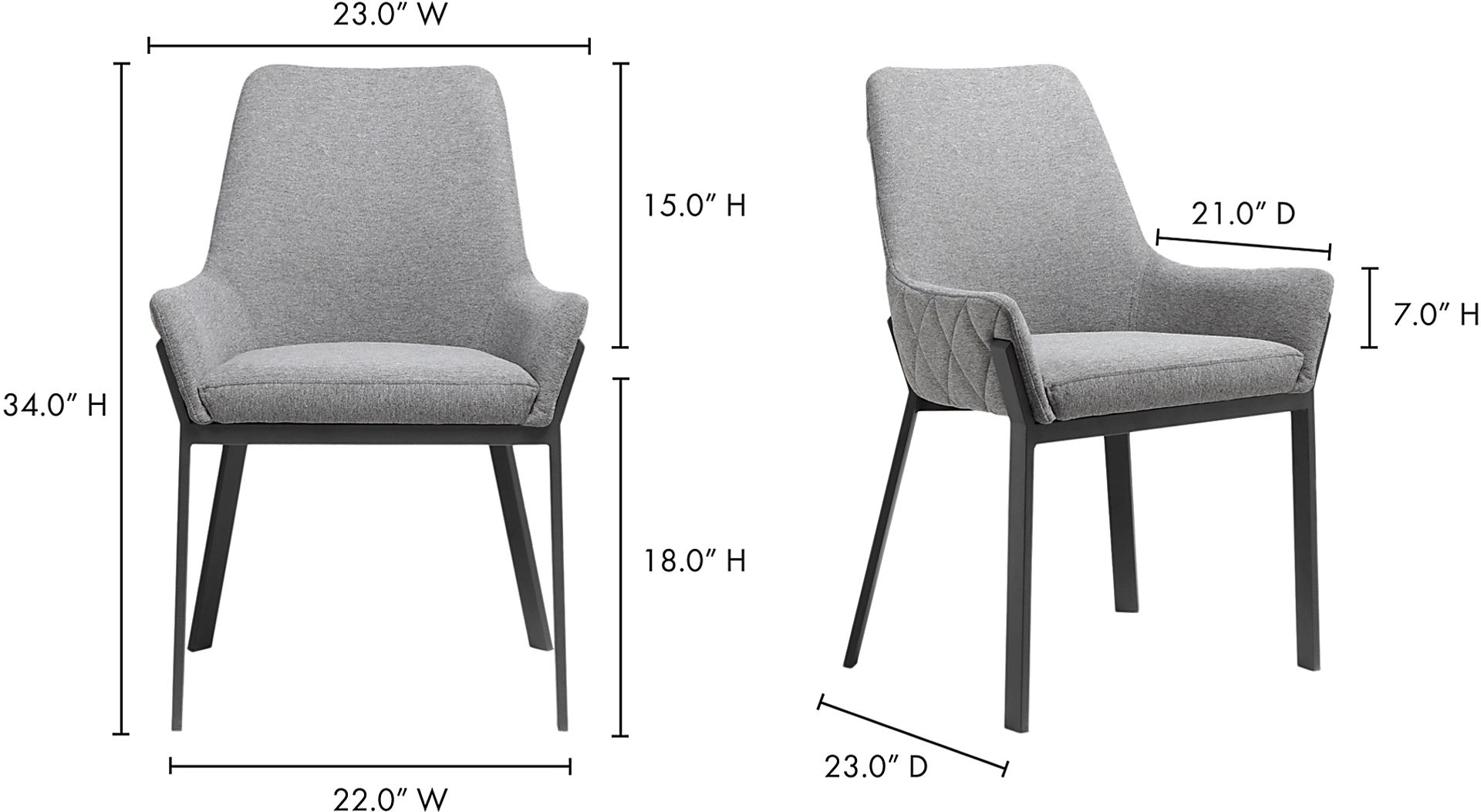 Karlowe Gray Arm Chair, Set of 2 - Image 10
