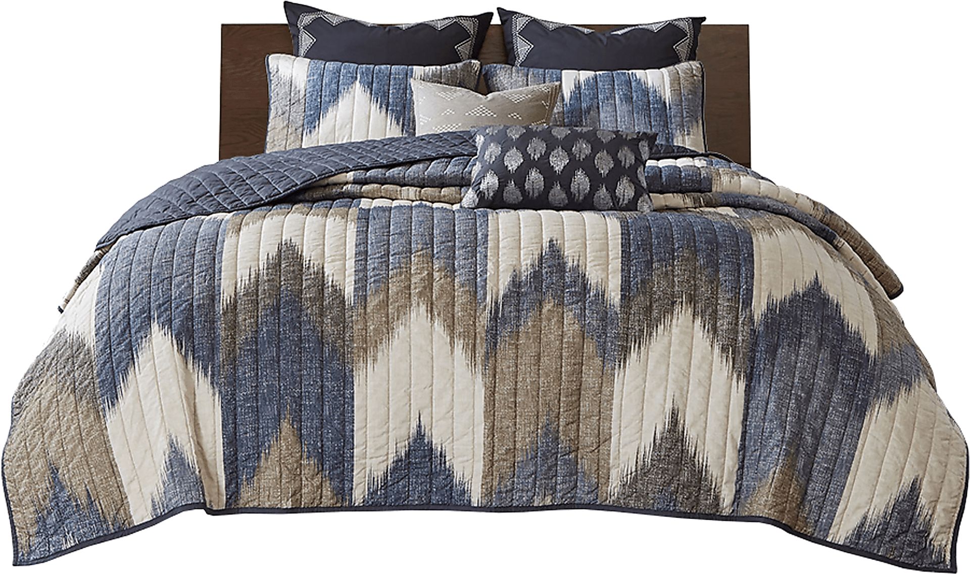 Kartr Blue King/Cal 3 pc Comforter Set - Image 1