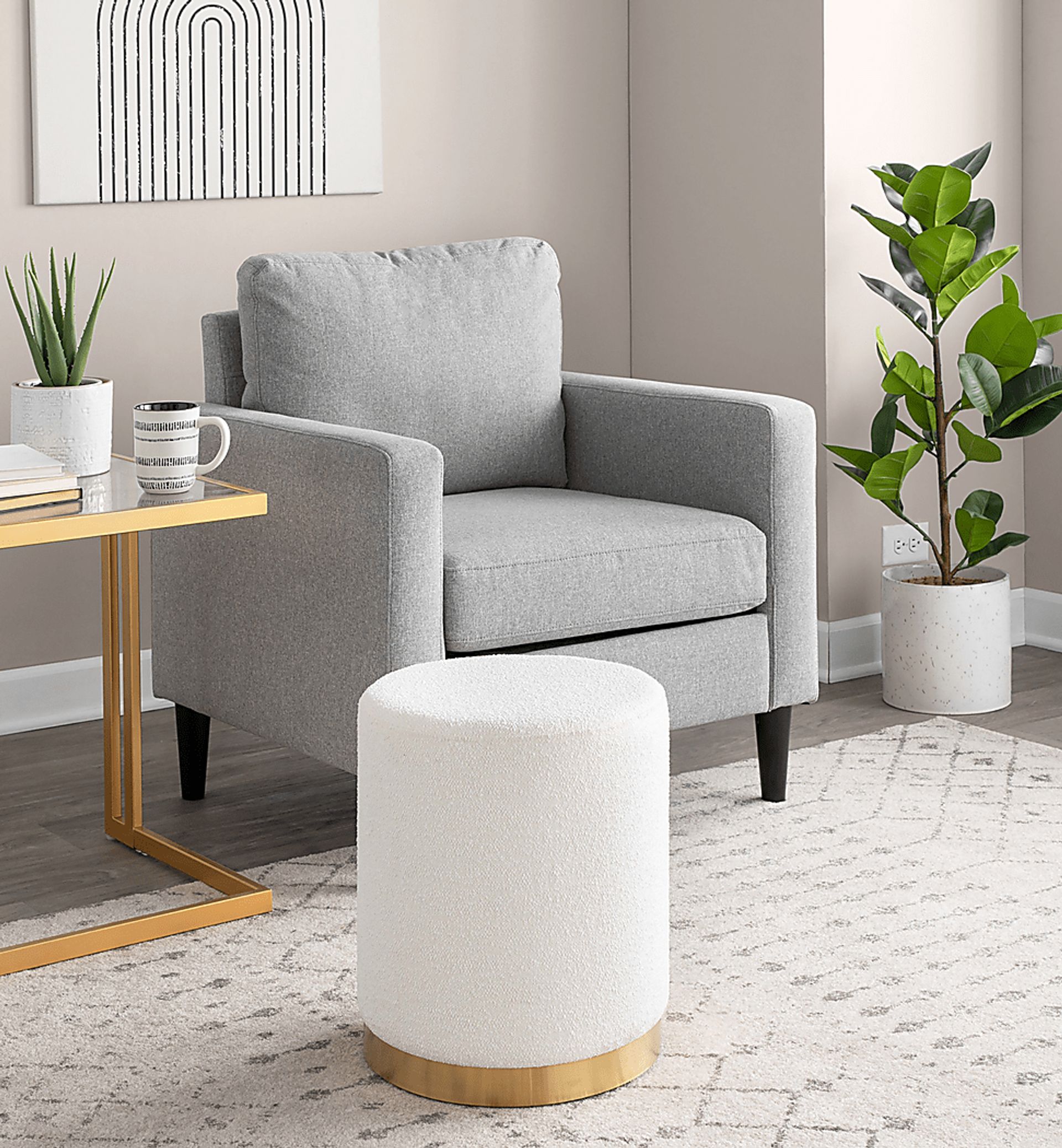Karwill Cream Accent Ottoman - Image 3