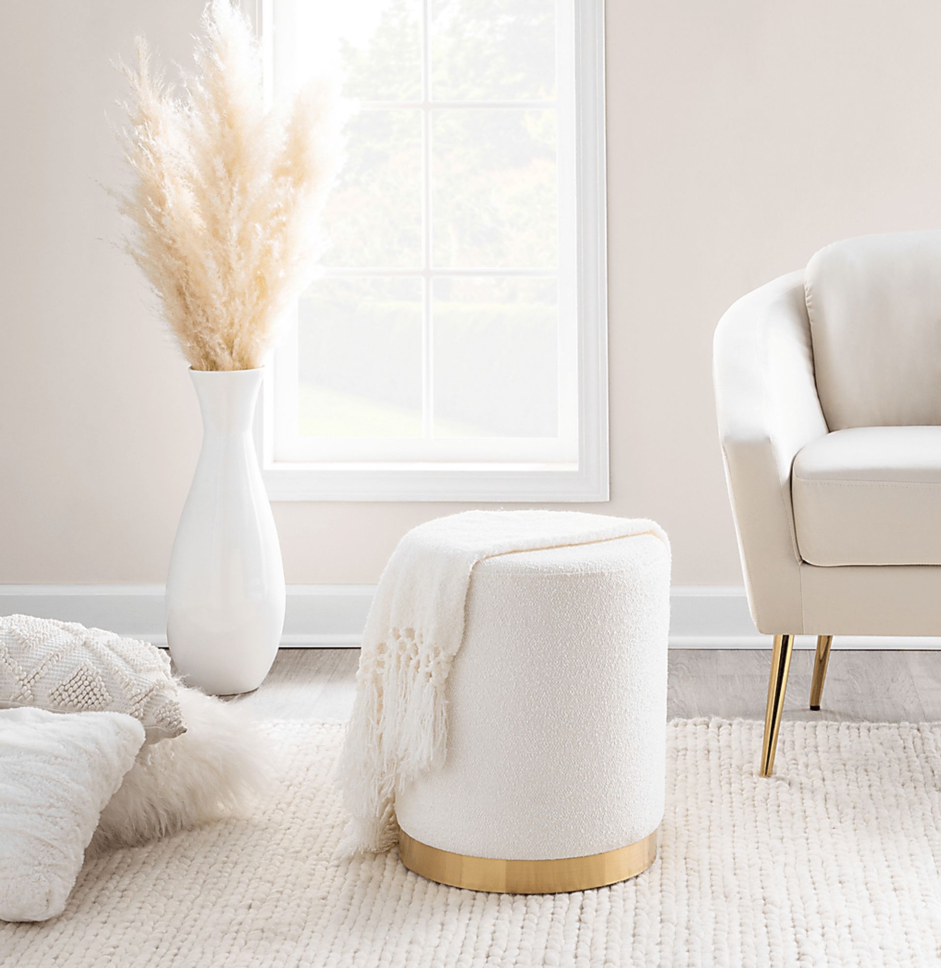 Karwill Cream Accent Ottoman - Image 4
